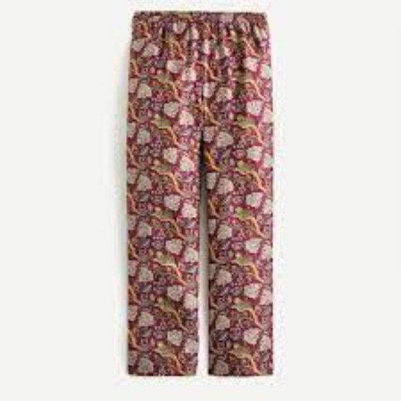 NWT Pull-on silk twill pant in jungle cat print - Picture 1 of 8